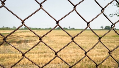 Fototapeta premium Close up wire mesh steel with natural background