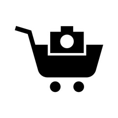 shopping camera icon or logo isolated sign symbol vector illustration - high quality black style vector icons
