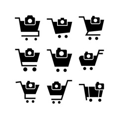 shopping camera icon or logo isolated sign symbol vector illustration - high quality black style vector icons
