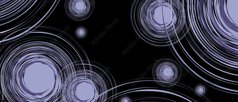 Poster abstract round swirl pattern on black background. vector eps 10