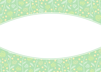 パステルカラーの菜の花のデザインフレーム