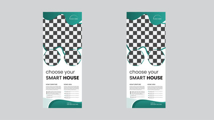 House roll up banner paper set social media post face book cover design .