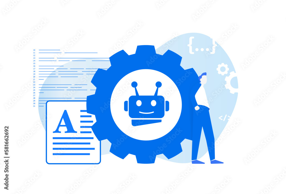 Poster ai chatbot concept illustration - deep learning, data mining, code creation, communication, article 