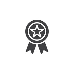 Badge with star vector icon