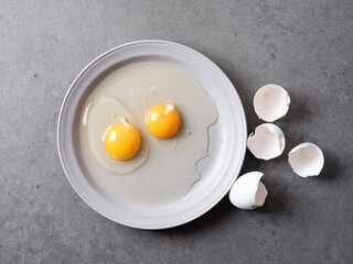 fresh white egg, egg yolk