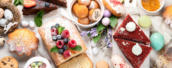 Easter desserts  table.