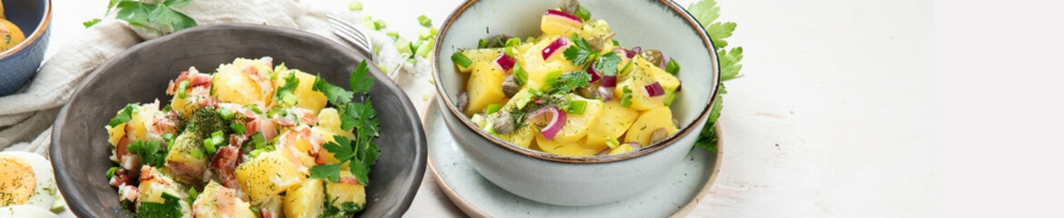 Set with different potato salads