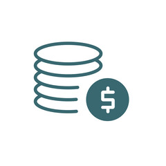 coins icon. Filled coins icon from ai and future technology collection. Glyph vector isolated on white background. Editable coins symbol can be used web and mobile