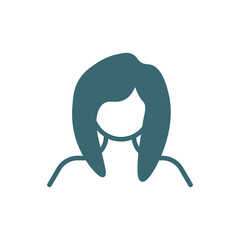 woman face icon. Filled woman face icon from beauty and elegance collection. Glyph vector isolated on white background. Editable woman face symbol can be used web and mobile
