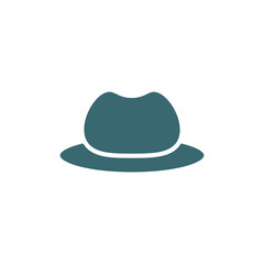 men hat icon. Filled men hat icon from clothes and outfit collection. Glyph vector isolated on white background. Editable men hat symbol can be used web and mobile