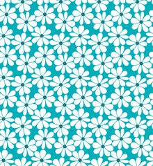 Seamless geometric flowers pattern, floral print.