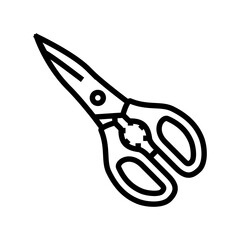 kitchen shears kitchen cookware line icon vector illustration