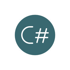 c sharp icon. Filled c sharp icon from information technology collection. Glyph vector isolated on white background. Editable c sharp symbol can be used web and mobile
