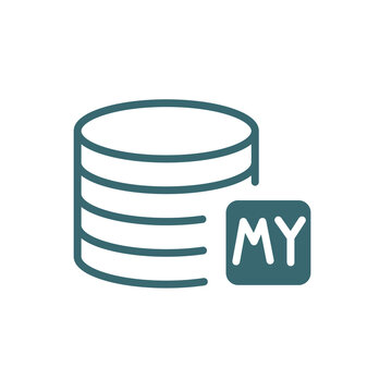 mysql icon. Filled mysql icon from information technology collection. Glyph vector isolated on white background. Editable mysql symbol can be used web and mobile
