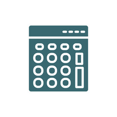 basic calculator icon. Filled basic calculator icon from technology collection. Glyph vector isolated on white background. Editable basic calculator symbol can be used web and mobile