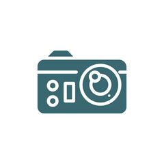 photograph camera icon. Filled photograph camera icon from technology collection. Glyph vector isolated on white background. Editable photograph camera symbol can be used web and mobile