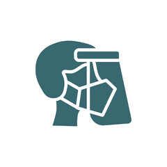 face shield icon. Filled face shield icon from technology collection. Glyph vector isolated on white background. Editable face shield symbol can be used web and mobile