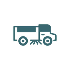 road sweeper icon. Filled road sweeper icon from transportation collection. Glyph vector isolated on white background. Editable road sweeper symbol can be used web and mobile