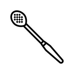 slotted spoon kitchen cookware line icon vector illustration