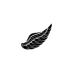 A pair of bird wings. Angel. Vector illustration for tattoo. Element for wood carving.