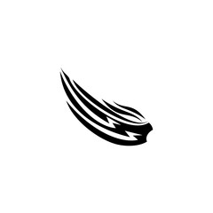 A pair of bird wings. Angel. Vector illustration for tattoo. Element for wood carving.