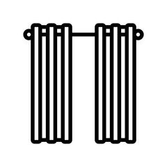 curtain living room line icon vector illustration