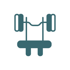 barbell bench press icon. Filled barbell bench press icon from Fitness and Gym collection. Glyph vector isolated on white background. Editable barbell bench press symbol can be used web and mobile