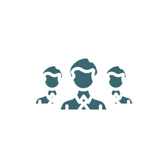 work team icon. Filled work team icon from Human Resources collection. Glyph vector isolated on white background. Editable work team symbol can be used web and mobile