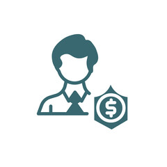 beneficiary icon. Filled beneficiary icon from Insurance and Coverage collection. Glyph vector isolated on white background. Editable beneficiary symbol can be used web and mobile