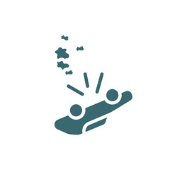 overturned vehicle icon. Filled overturned vehicle icon from Insurance and Coverage collection. Glyph vector isolated on white background. Editable overturned vehicle symbol can be used web and mobile