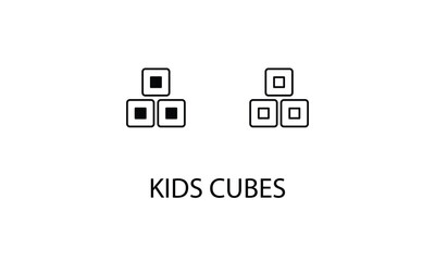 Kids cubes double icon design stock illustration