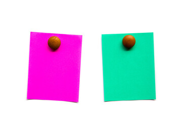 Abstract empty sticky note with magnet on white board. valentine greeting card message.