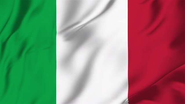 Waving Italian National flag Seamless looping animation