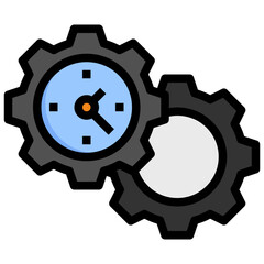 time management flat icon,linear,outline,graphic,illustration