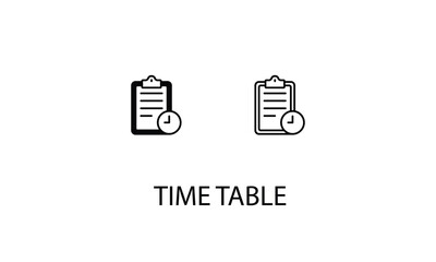 Time table double icon design stock illustration