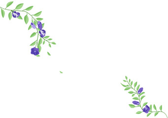 Foliage with Butterfly pea floral ornament collection 03