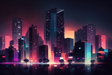 colorful business building background, generative ai