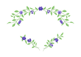 Foliage with Butterfly pea floral ornament collection 05