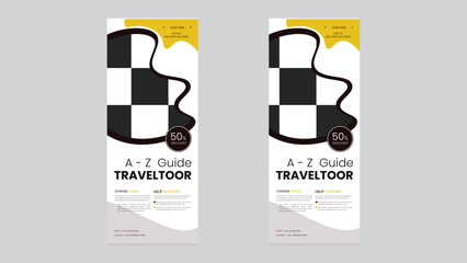 Travel roll up banner poster paper set logo social media post face book cover .