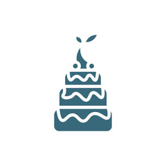 three levels cake icon. filled three levels cake icon from restaurant collection. flat glyph vector isolated on white background. Editable three levels cake symbol can be used web and mobile