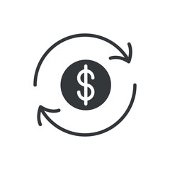 money convert icon.filled money convert icon from business collection. flat glyph vector isolated on white background. Editable money convert symbol can be used web and mobile