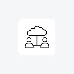 Cloud, computing, fully editable vector icon

