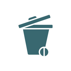 trash cleanin icon. filled trash cleanin, mop icon from cleaning collection. flat glyph vector isolated on white background. Editable trash cleanin symbol can be used web and mobile