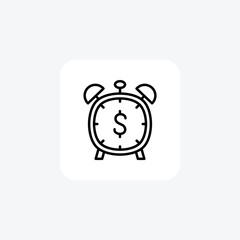 Alarm, clock, fully editable vector icon

