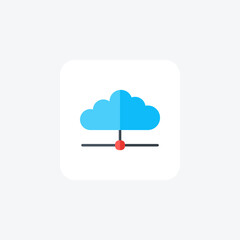 Cloud, network, fully editable vector icon

