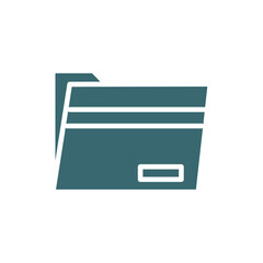 black folder icon. filled black folder, folder icon from education collection. flat glyph vector isolated on white background. Editable black folder symbol can be used web and mobile