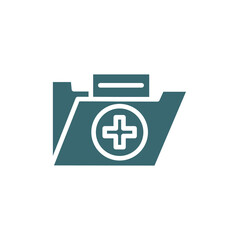 medical file icon. Filled medical file icon from health and medical collection. Flat glyph vector isolated on white background. Editable medical file symbol can be used web and mobile