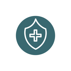 Obraz premium medical shield icon. Filled medical shield icon from health and medical collection. Flat glyph vector isolated on white background. Editable medical shield symbol can be used web and mobile