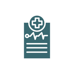 Fototapeta premium medical report icon. Filled medical report icon from health and medical collection. Flat glyph vector isolated on white background. Editable medical report symbol can be used web and mobile