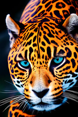 Obraz premium Jaguar on black background